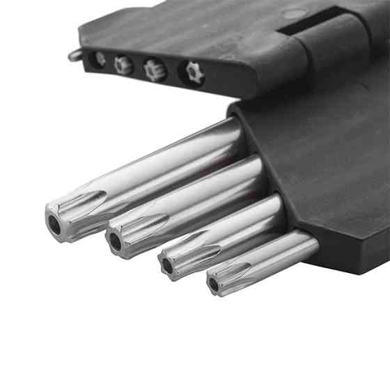 Набір ключів Г-подібних TORX, з отвором, 9 шт., Т10-Т50, Cr-V Львів