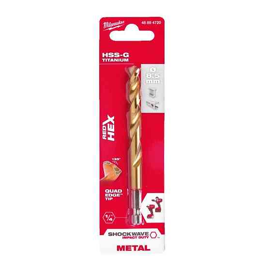Свердло по металу RedHEX HSS-G TiN MILWAUKEE, діаметр 8,5 мм Одесса