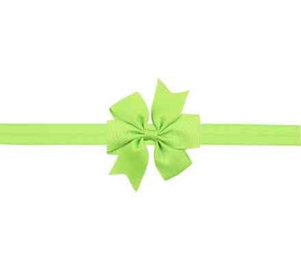 Дитяча салатова пов'язка з бантиком - на резинці, окружність від 30см до 48см, бант 9см Київ