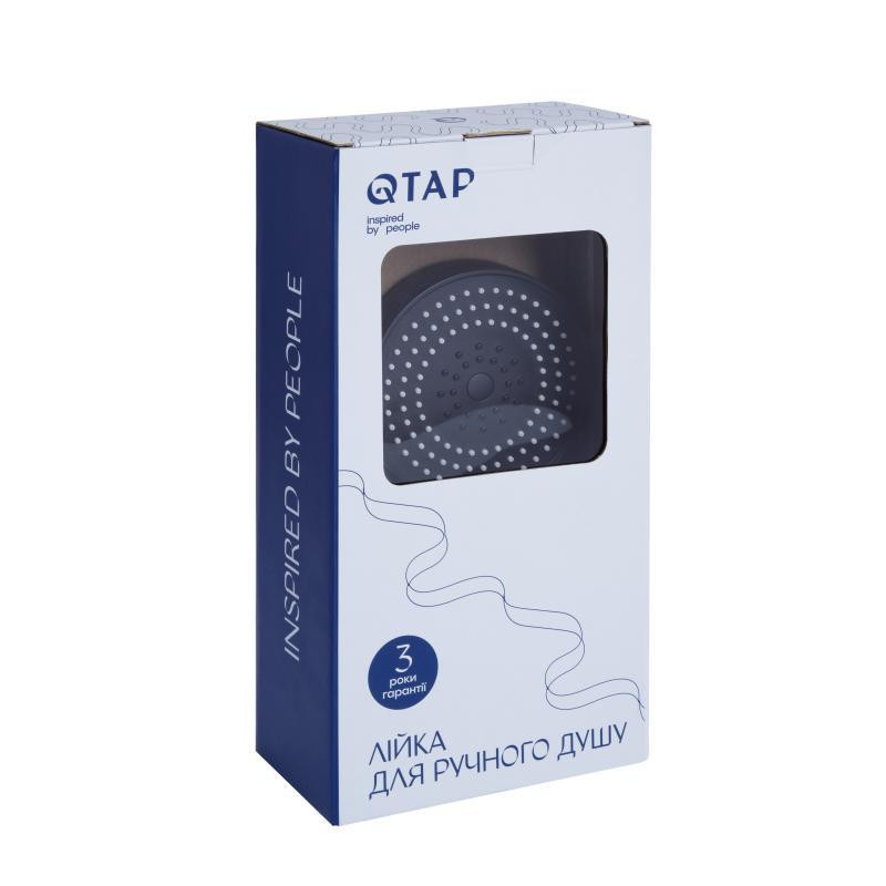 Лійка для ручного душу Qtap Rucni D 120 мм округла QTRUC125BLM45951 Black Matt Київ - фото 4