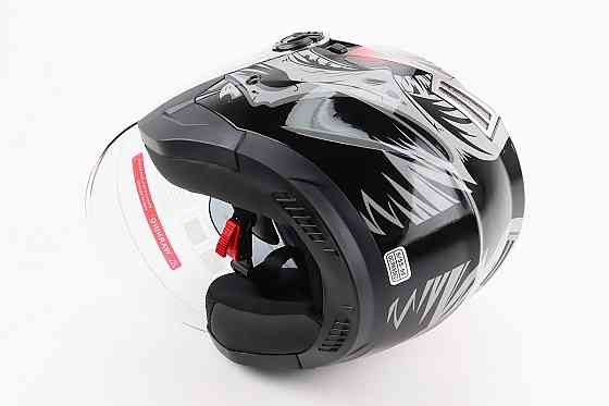 Шолом відкритий+відкидні окуляри BLD-708 S (55-56см), ЧОРНО-ЧЕРВОНИЙ "Raptor" Киев