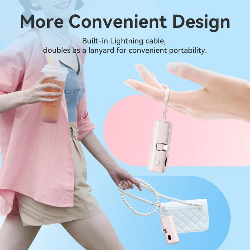 УМБ Vention 4800mAh 22,5W PD, USB-C In/Out, LED display, with built-in USB-C cable White Вінниця - фото 6