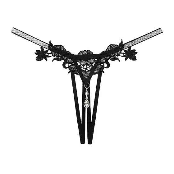 Труси жіночі еротичні з люрексом one size чорний Київ