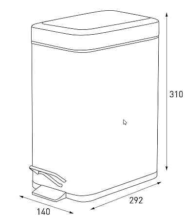 Прямоугольное мусорное ведро Zerix Sansa-TC0105 с плавным закрытием 5 л цвет нержавейка Харьков