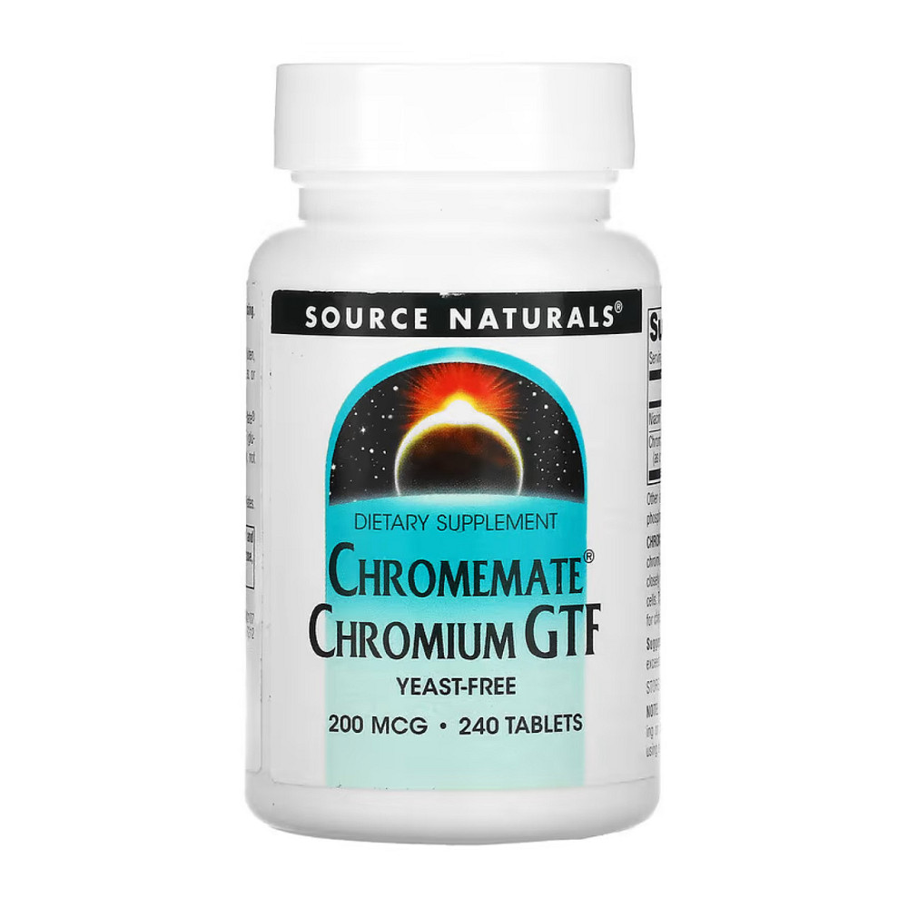 Мінерали Source Naturals Хром ChromeMate Chromium GTF 200 mcg 240 таб Київ - фото 1