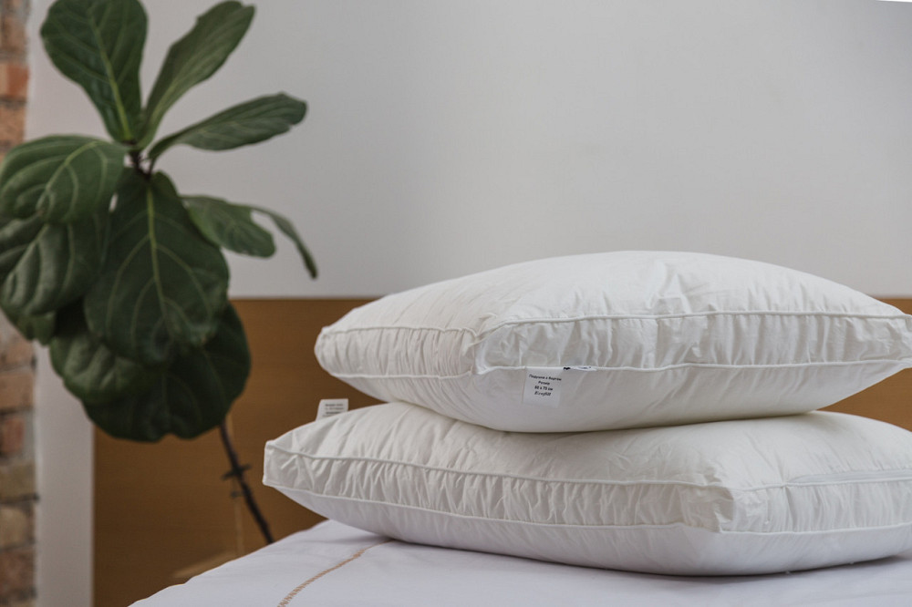 Ecotton Подушка Ecotton 50х70 см Ecofill Premium антиалергенна з кантом біопух біла в чохлі для Київ - фото 1