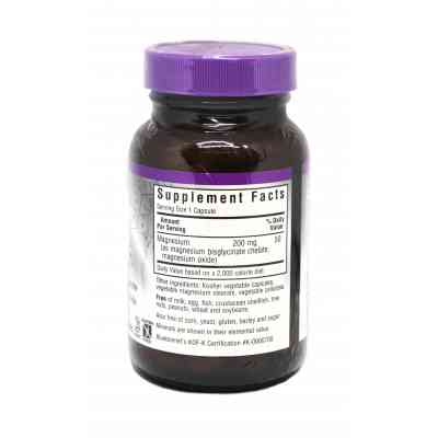 Мінерали Bluebonnet Nutrition Хелатний Буферний Магній 200мг, Albion, 60 гелевих капсул (BLB-00672) Вінниця