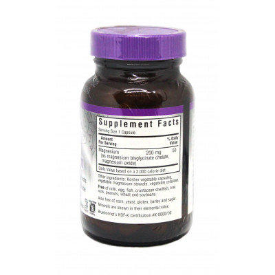Минералы Bluebonnet Nutrition Хелатный Буферный Магний 200мг, Albion, 60 гелевых капсул (BLB-00672) Винница - изображение 2