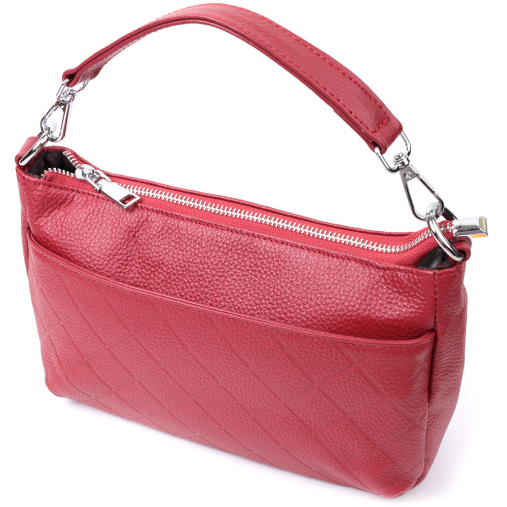 Женская сумка среднего размера на три отделения из натуральной кожи Vintage 22803 Красный Киев - изображение 1