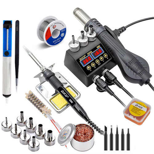 Паяльна станція JCD 2в1 8898 80Вт з термофеном 750Вт, 2xРК, комплектуючі Вінниця - фото 1