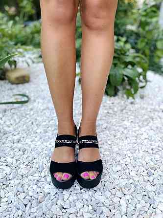 Vikttorio Босоніжки жіночі чорні літні VIKTTORIO Кароліна з натуральної замші/Бісоніжки на плат Коломыя