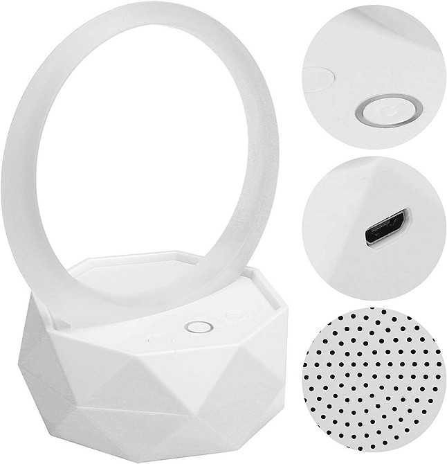 Портативная Bluetooth-колонка 2.0 Wendeekun LY-Y1 с умным RGB-ночником и 3D-подсветкой, белая Киев - изображение 8