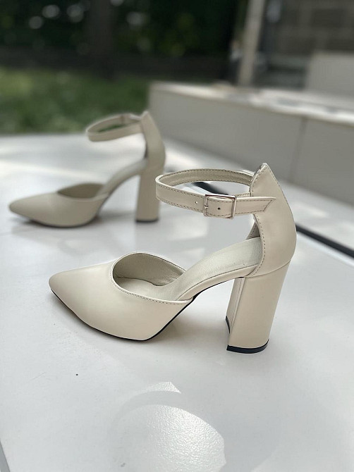 Wright Босоніжки жіночі бежеві WRIGHT 9535 шкіряні / Босоніжки на підборах із закритим носком 3 Коломыя - изображение 3