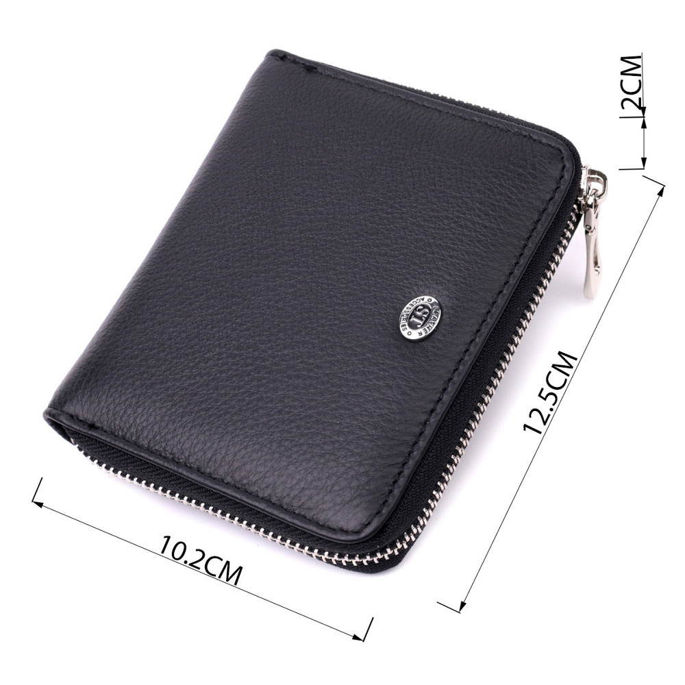 Портмоне для жінок на блискавці в класичному кольорі із натуральної шкіри ST Leather 19488 Чорний Київ - фото 8