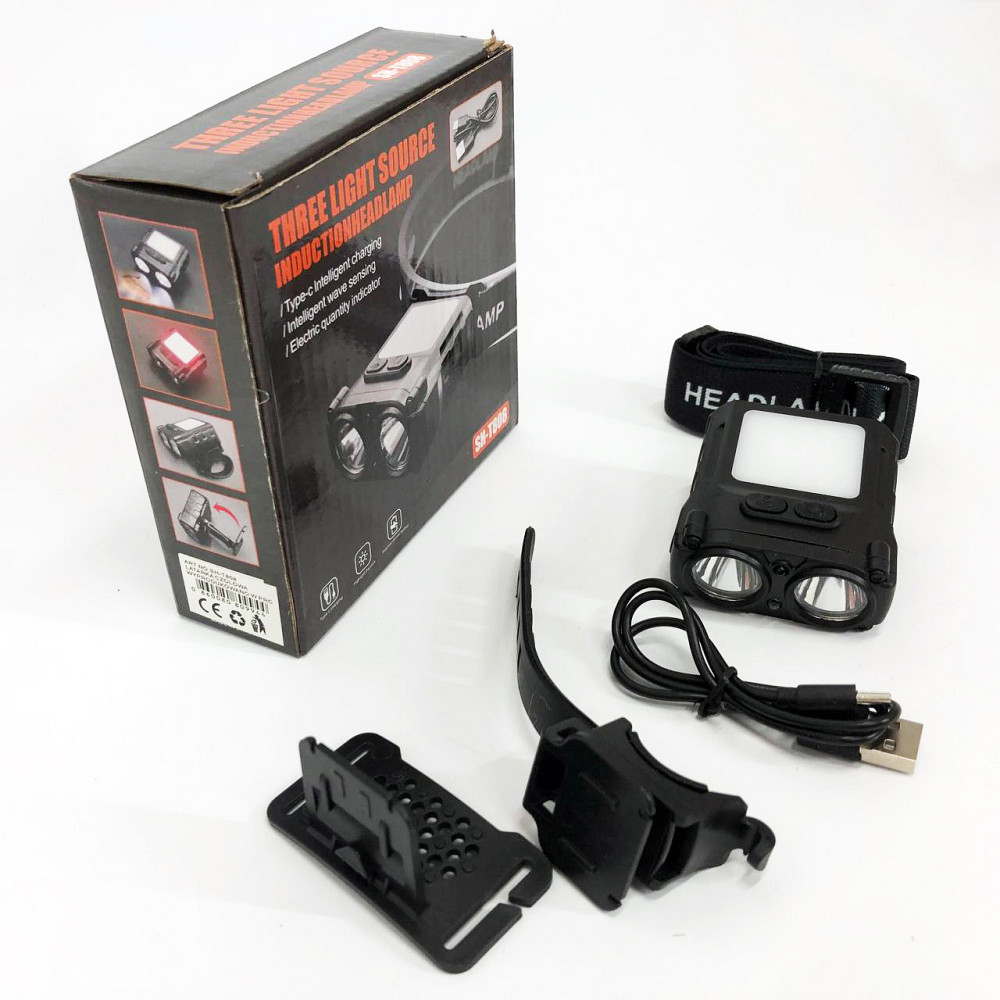 Налобный фонарь для автомеханика SH-T808-2XPE-20SMD-white/red, Налобный светильник для работы в темноте ZA-71 Львов - изображение 4