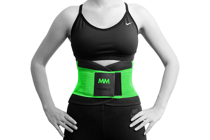 Пояс компресійний MadMax MFA-277 Slimming belt Black/neon green M Каменское - изображение 2