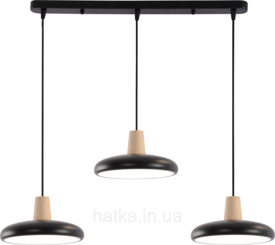 Подвесная люстра XI3342-3 черный + дерево Киев