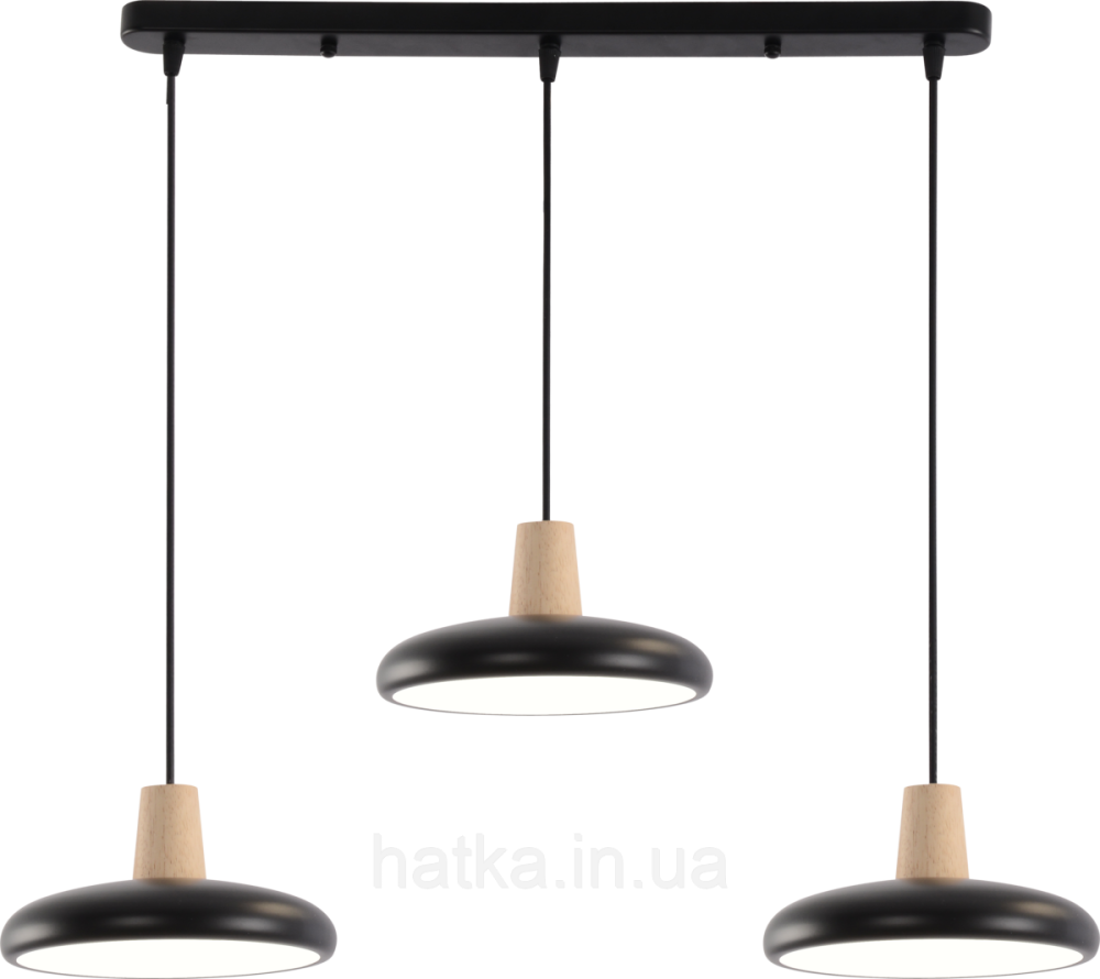 Подвесная люстра XI3342-3 черный + дерево Киев - изображение 6