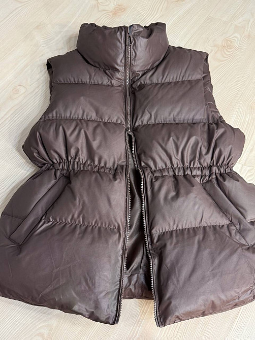 Жилетка женская Lady Yep 10006 длинная с затяжкой на талии коричневая, коричневый, 44 Киев - изображение 5