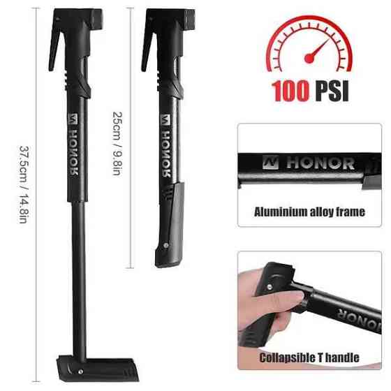 Портативний велосипедний насос із голкою Feel Fit QT-021 Чорний Бровари