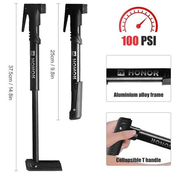 Портативный велосипедный насос с иголкой Feel Fit QT-021 Черный Бровары - изображение 3