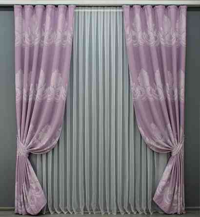 Комплект готовых штор VR-Textil Жаккард 1408ш сиреневый 150х270 см 2 шт (33-0273) Киев