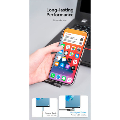 Кабель USB 2.0 Type-C M-M, 0.5 м 60W кут 90° Gray Aluminum Alloy Vention Вінниця - фото 12