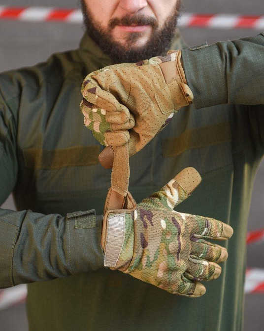 Тактичні рукавички iTouch мультикам із кісточками ВТ76587 Одесса - изображение 4