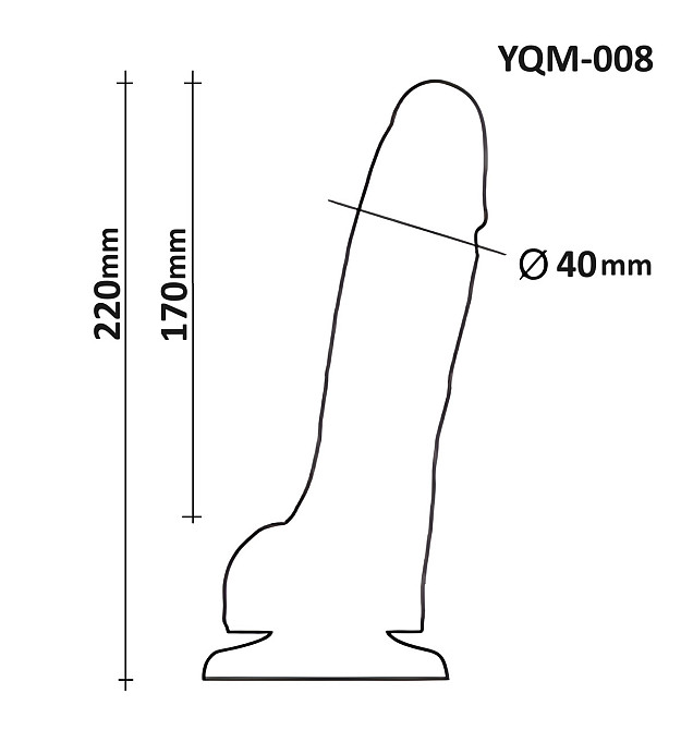 Фаллоимитатор с мошонкой на присоске OYO YQM-008 (длина 22 см, диаметр 4 см) Sex Aura Киев - изображение 8