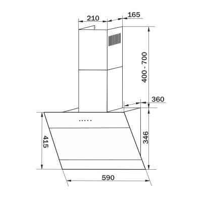 Вытяжка кухонная GRANADO Vivares 603-750 black glass (GCH326311) Винница