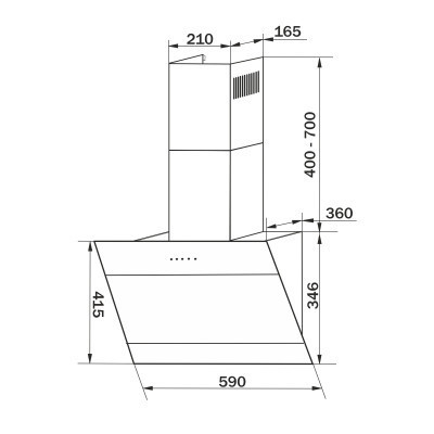 Вытяжка кухонная GRANADO Vivares 603-750 black glass (GCH326311) Винница - изображение 5