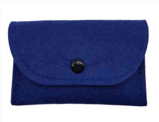 Гаманець монетниця на кнопці синій Київ