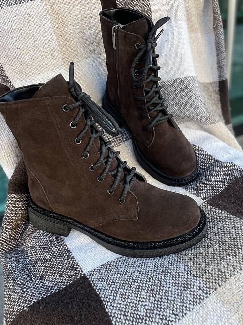 Edan Instruments Женские ботинки EDAN коричневые замша натуральная высота 16 см размер 36-41 (5 Коломыя - изображение 1