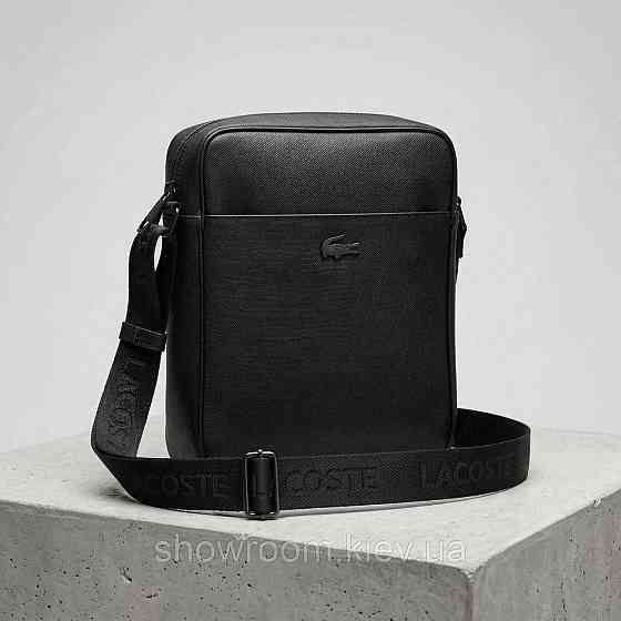 Чоловіча брендова барсетка, сумка Lacoste (2216-2) чорна Київ