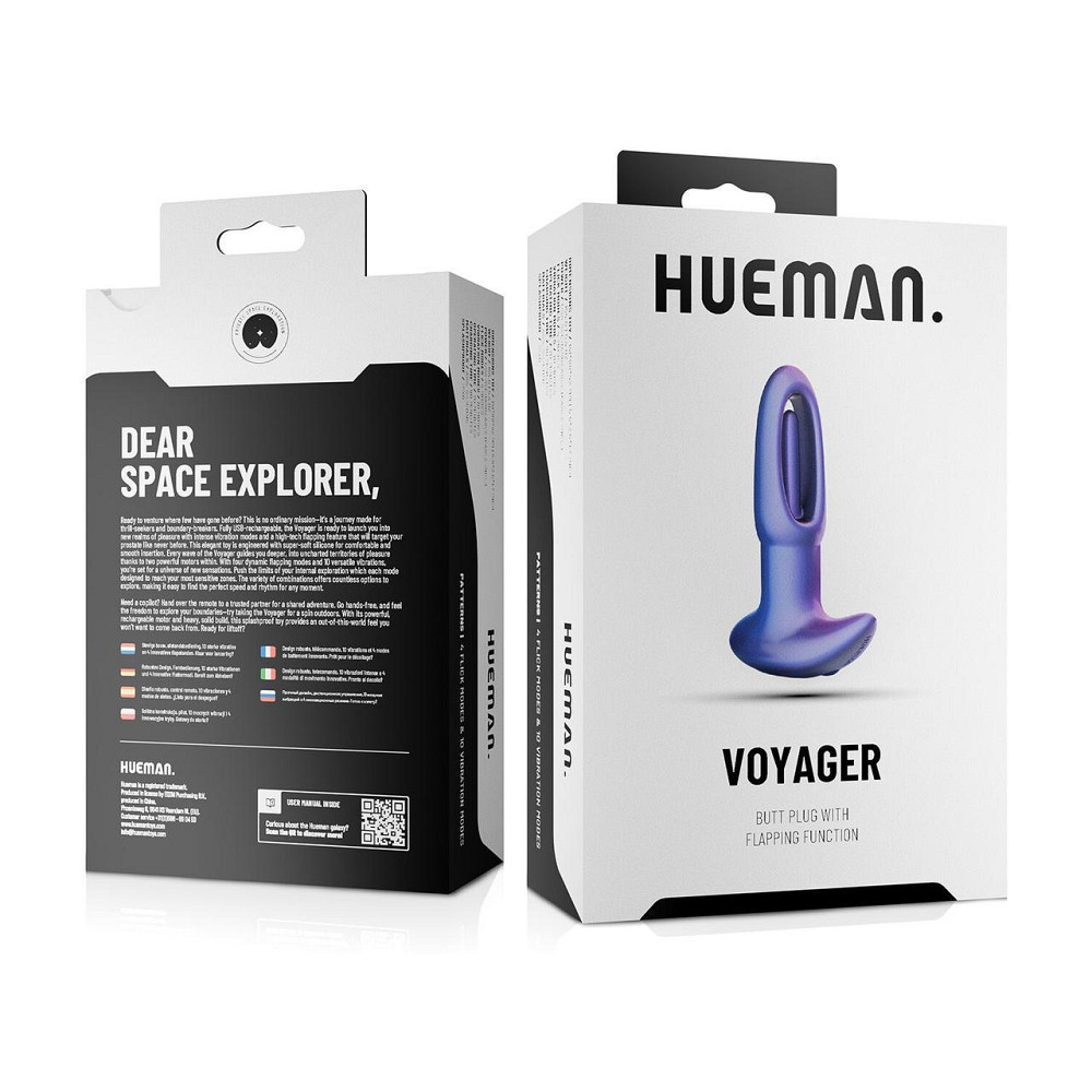 Анальна пробка з віброязичком Hueman - Voyager Butt Plug With Tapping Sex Aura Київ - фото 9