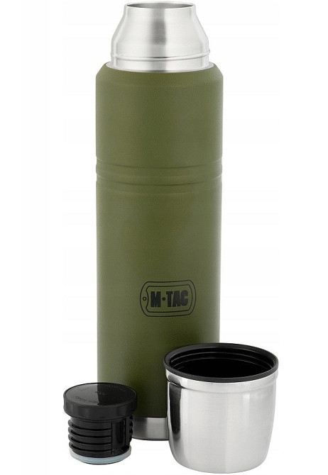 Армійський Термос для напоїв 1 літра з кришкою M-Tac (UN-B04-1000A-OD) Нержавіюча сталь Нововолинськ - фото 4
