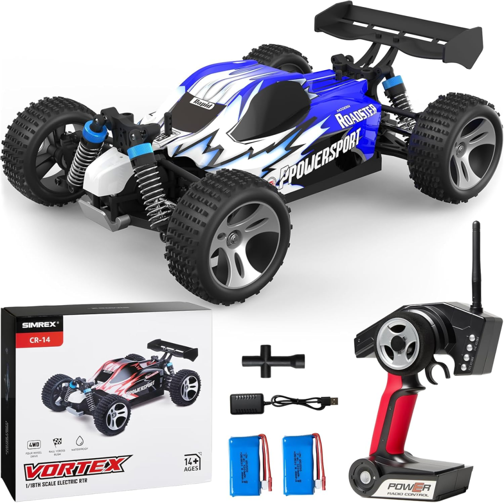 Радіокерований позашляховик SIMREX 1:18, 4WD, до 45 км/год, 2.4 ГГц, 2 акумулятори, LED-фари, RC монстр-трак Київ - фото 10