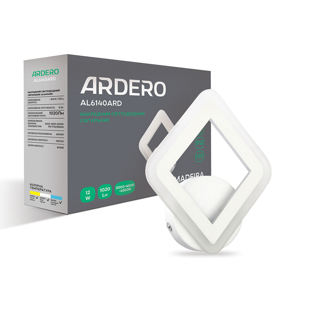 Світлодіодний накладний світильник Ardero AL6140ARD MADEIRA 12Вт білий Харків - фото 1