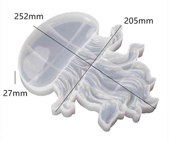 Молд силиконовый Медуза большой 252 на 205 мм серый Киев