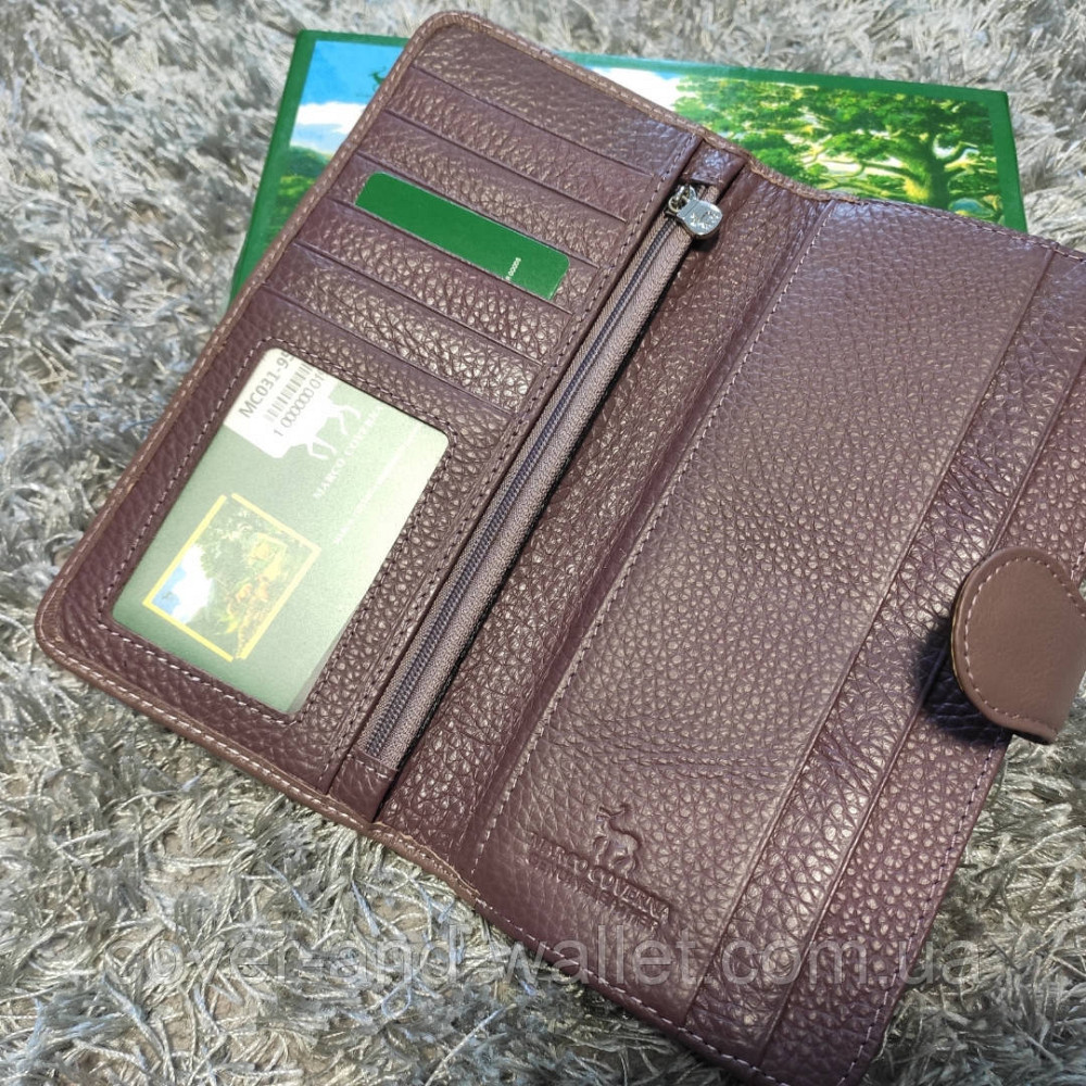 Стильный модный женский кошелек на кнопке и молнии из натуральной кожи Marco Coverna MC 031-950 Киев - изображение 5