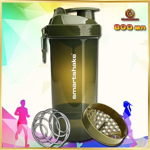 Шейкер спортивный для воды и спортивного питания SmartShake Original2GO 600ml Army Green Киев - изображение 11
