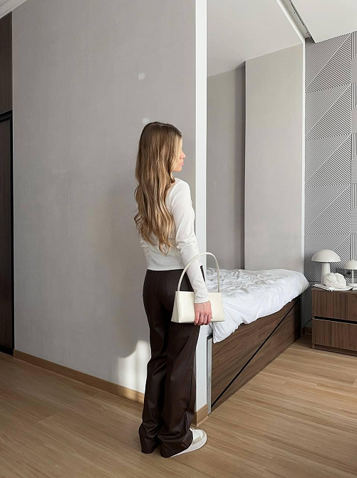 Женский базовый повседневный комплект из майки и кофты трикотаж рубчик Молочный, 44/46 Одесса - изображение 8