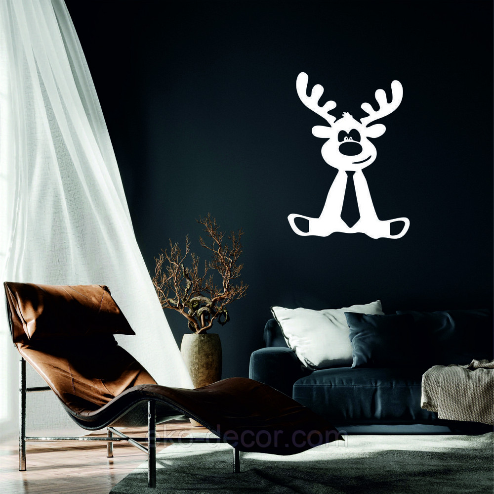 Декоративное настенное Панно «Олень», Декор на стену 90*65 см, Белый Киев - изображение 1