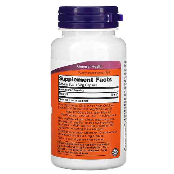 Мелатонин Now Foods Melatonin 10 мг 100 капс Киев