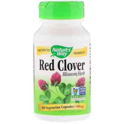 Травы Nature's Way Красный Клевер, Red Clover, 400 мг, 100 Вегетарианских Капс (NWY-16000) Винница