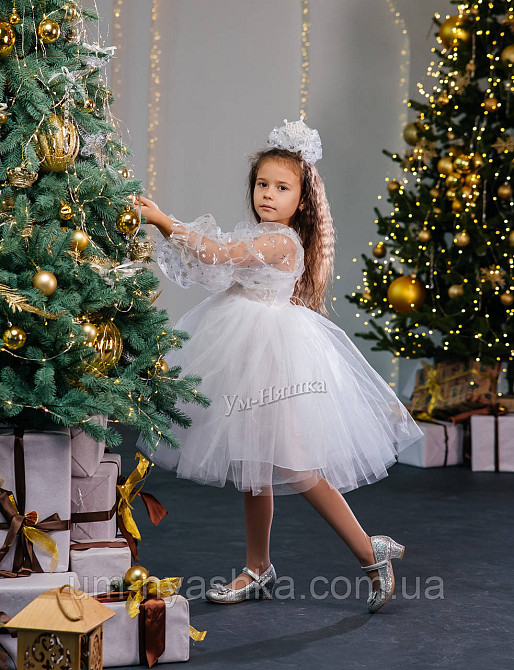 Платье Снежинка нарядное белое платье со снежинками Кривой Рог - изображение 1
