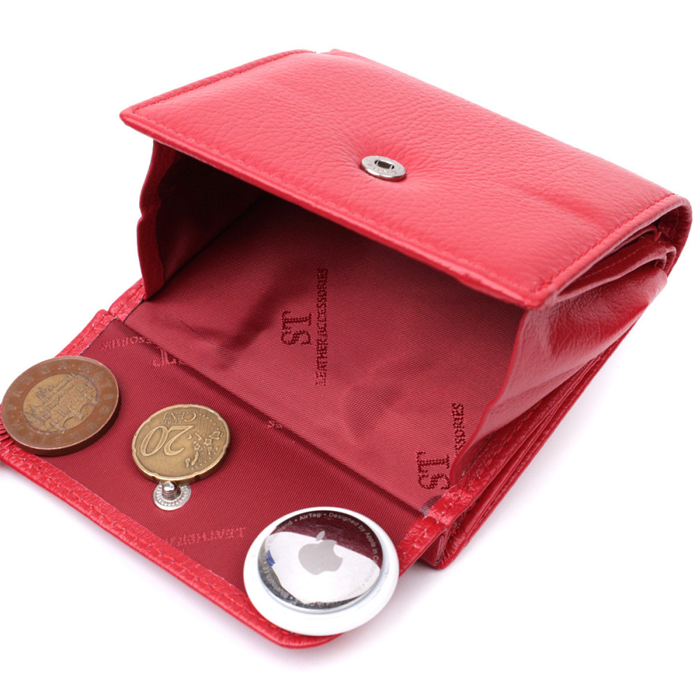 Зручне жіноче портмоне з натуральної шкіри ST Leather 22723 Червоний Київ - фото 7
