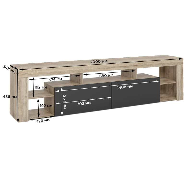 Тумба під телевізор із 5 полицями М-ЗОН Джеко 200 Сонома/Німфея Альба (MZN-031038) Львів - фото 7