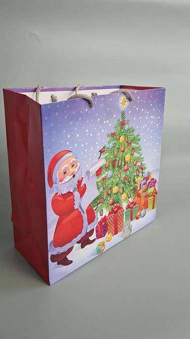 Пакети паперові подарункові, новорічні Квадрат 23*24*10 — 39 (12 шт.) Харків - фото 2