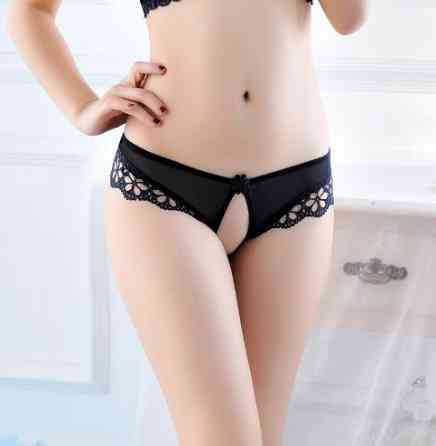 Трусики з розрізом та мереживом 42-46 чорний Київ
